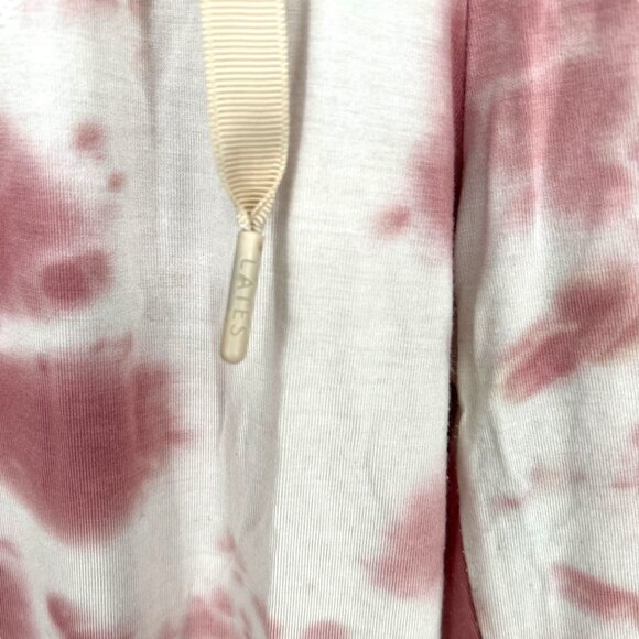 Lates By Kate Tie-Dye Lounge Pajama Set Short Sleeve Modal Pink Cream Size Large - Picture 9 of 13